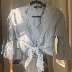 Zara Victorian-Style Cropped Blouse